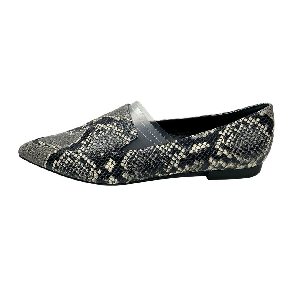 Marc Fisher Zurri Pointed Toe Snakeskin Animal Print Leather Loafer Shoes Sz 10